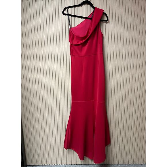 Black Halo Cadencia One-Shoulder Gown Pink Women’s Size 8 - Picture 3 of 10